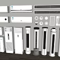 Various Types of Air Conditioners and Fans with Wall Mounted Standing and Cabinet Units
