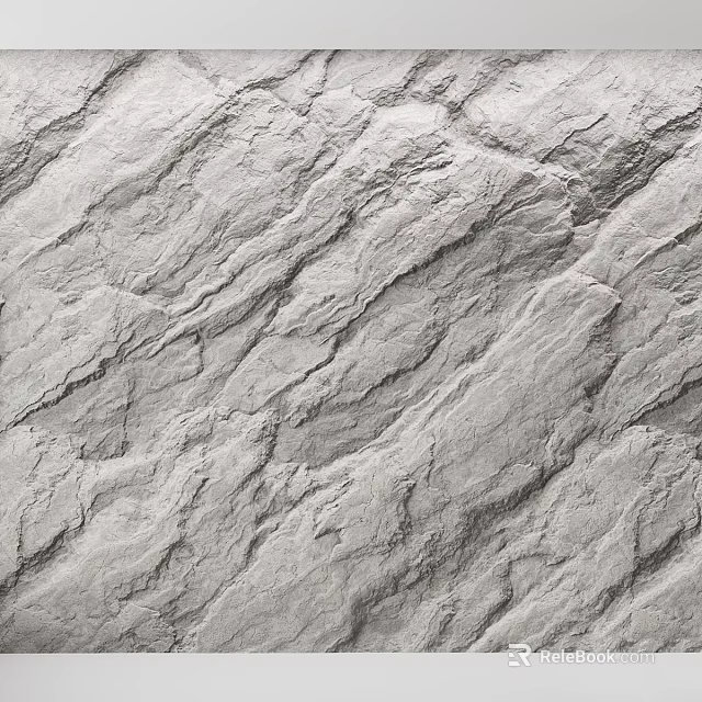 Gray Rock Texture Building Component With Natural Rough Surface Details 3d model