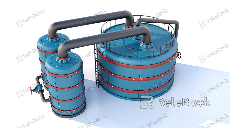 Industrial storage tank pipeline valve vertical tank model