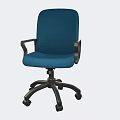 Modern Blue Mesh Office Chair With Armrests And Five Wheel Base