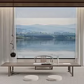 New Chinese Curtain Window Screen 3d model