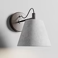 Modern Minimalist Wall Lamp With Wooden Base Metal Arm And Textured Light Gray Shade