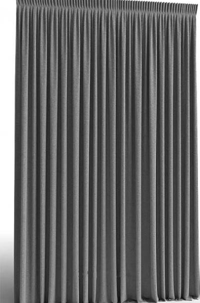 Elegant Gray Vertical Striped Curtain Fabric for Modern Home Window Decor 3d model