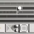 Air Conditioner Air Vents With Various Designs Including Grid Patterns And Rectangular Shapes