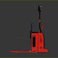 Electric Pallet Jack Red Body Black Frame And Lifting Forks For Material Handling