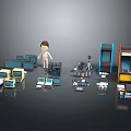 Modern game machine large game machine coin-operated game machine arcade 3d model