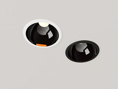Downlights and Spotlights with Recessed Design White and Black Frames Ceiling Mounted 3d model
