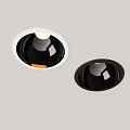 Downlights and Spotlights with Recessed Design White and Black Frames Ceiling Mounted 3d model