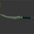 Ornate Weapon Sword Featuring Shiny Blade Blue Handle And Metal Accents