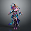 Fantasy Character Design With Mythical Bird Creature Elements And Vibrant Feather Decorations