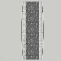 Modern Curved Bridge With Metal Railings Dark Surface And White Base