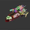 Futuristic Airliner with Streamlined White Body Blue Yellow Accents Aerodynamic Wings and Advanced Structural Details