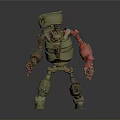 Sci Fi Robot Character With Mechanical Structure And Colored Limb Design 3d model
