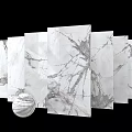 Natural White Marble Tile Components With Elegant Vein Texture For Interior Decoration 3d model