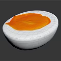 Soft Boiled Egg with Runny Orange Yolk and Smooth White Surface 3d model