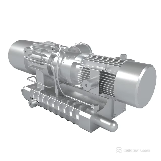 Silver Industrial Mechanical Equipment Structure 3d model 