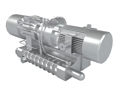 Silver Industrial Mechanical Equipment Structure 3d model