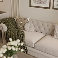 Elegant Light Luxury Living And Dining Room With Comfortable Furnishings And Delicate Home Decor