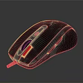 Black Wired Computer Mouse With Red LED Light And Ergonomic Design For Daily Use 3d model