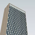 Modern High Rise Office Building With Grid Glass Facade Exterior Design