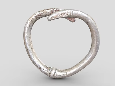 Elegant Vintage Silver Bracelet With Classic Loop Design And Intricate Handcrafted Details 3d model
