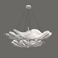 Modern White Petal Shaped Chandelier Hanging From Ceiling With Elegant Design