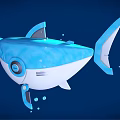 Modern toy shark robot 3d model