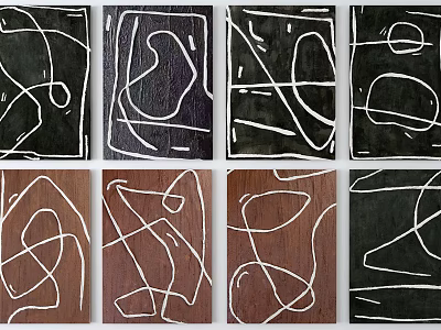 Modern abstract painting 3d model