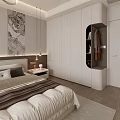 Modern Minimalist Custom Bedroom Wardrobe With Unique Open Hanging Space And Practical Storage Shelves