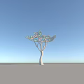 Tree Like Pergola Structure With Colorful Leaf Shaped Panels Under Blue Sky 3d model