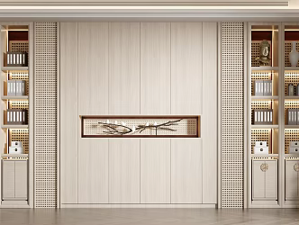 New Chinese-style Bookcase Decorative Cabinet 3d model