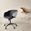 Modern Office Chairs Black White and Brown with Swivel Wheels for Home Office