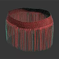 Stylish Red Woven Household Decor With Fringe Details And Circular Shape