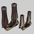 Ornamental Decor Set of Two Glass Vases With Smoky Brown Unique Modern Design