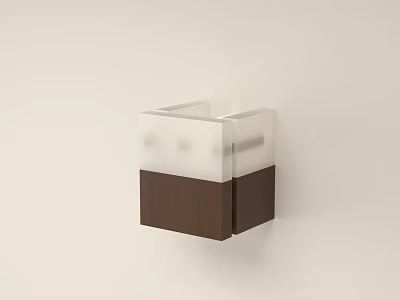 Modern Minimalist Wall Lamp With Transparent Acrylic Shade And Wooden Base 3d model