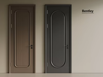 Bentley Modern Hinged Doors In Brown And Black For Home Interior Design 3d model