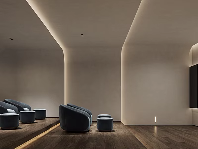 Luxurious Home Theater Room With Comfortable Seating And Ambient Lighting 3d model