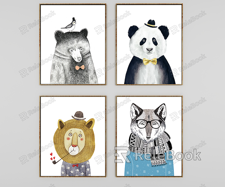 Nordic Animal Painting Animal Decorative Painting model