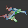 Futuristic White Spacecraft Model With Aerodynamic Design And Multiple Thrusters For Space Exploration