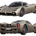 Luxury Sports Car Exterior Displayed From Multiple Angles 3d model