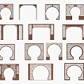Ornate Door Arches With Carved Patterns Various Frames And Decorative Designs 3d model