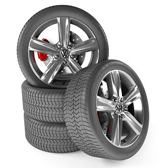 Hyundai tire wheel hub car tire 3d model