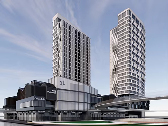 Modern style commercial MALL office building 3d model