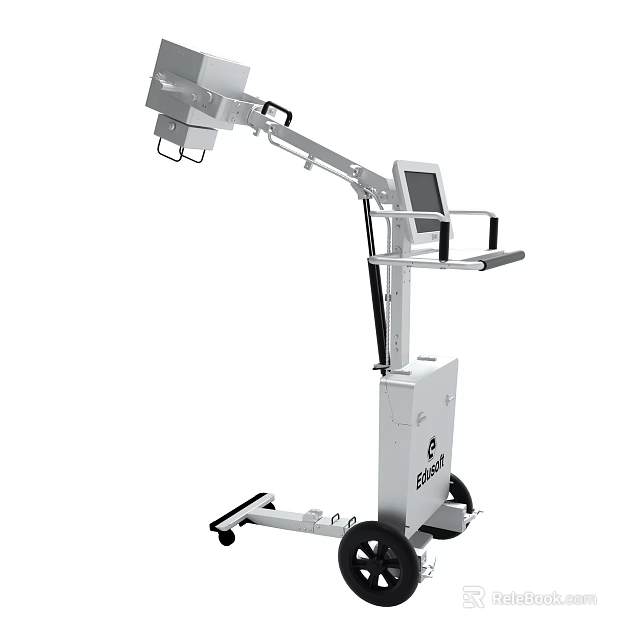 Edan Wheeled Medical Cart With Display Screen And Adjustable Arm 3d model 