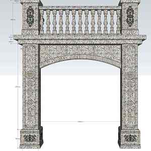 Marble gatehouse 3d model