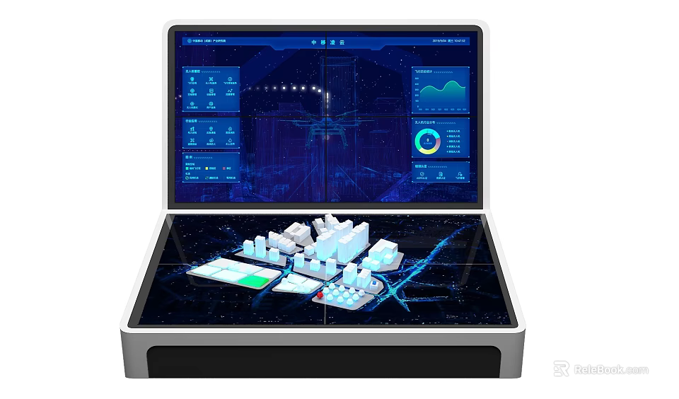 Interactive Commercial Equipment With Smart Display Screen Data Charts And Building Models 3d model 