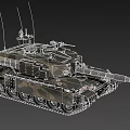Detailed Military Main Battle Tank With Camouflage Armor Turret Antenna And Long Barrel