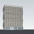 Modern Office Building With Multi Storey Structure And Regular Window Design 3d model