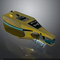 Futuristic Yellow Green Weapon With Streamlined Body Digital Display And Modern Tech Features