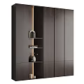 Modern Wooden Storage Cabinet Rack With Open Shelves And Minimalist Layered Design
